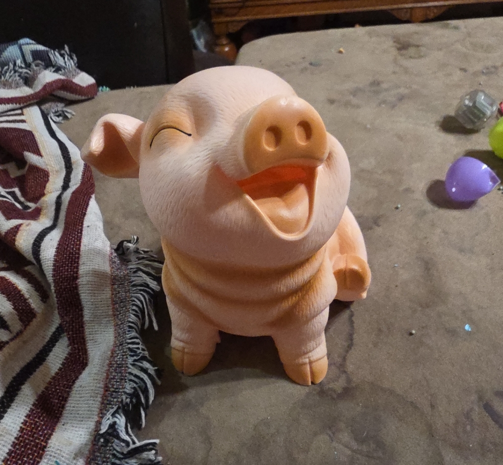 Smiling Pink Pig Figurine Decor RESERVED FOR SCAR512